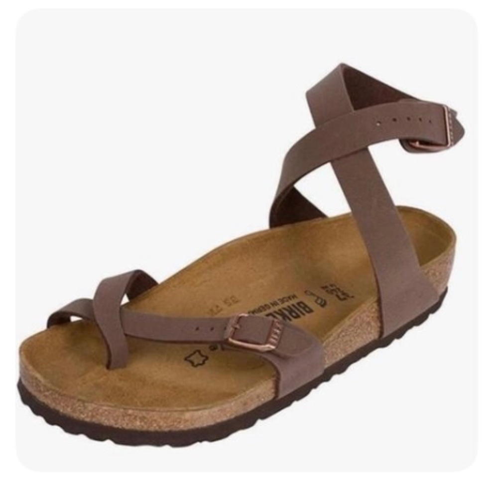 Birkenstock Yara oiled leather flat mocha